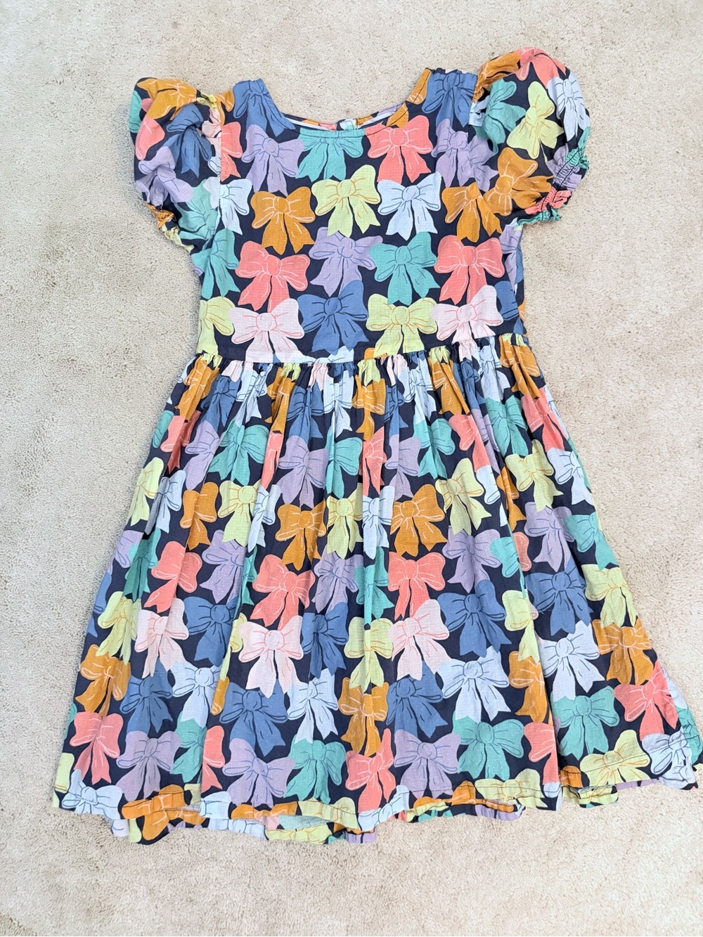 Mini Boden a-line linen bow dress ✨